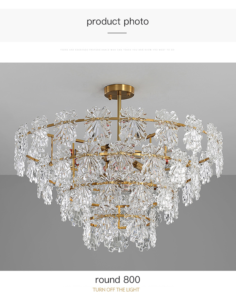 Transparent Glass Led Chandelier For Living Room Foyer Hall Luxury Ceiling Lamp Decor Kitchen leaf chandelier(WH-CY-250)