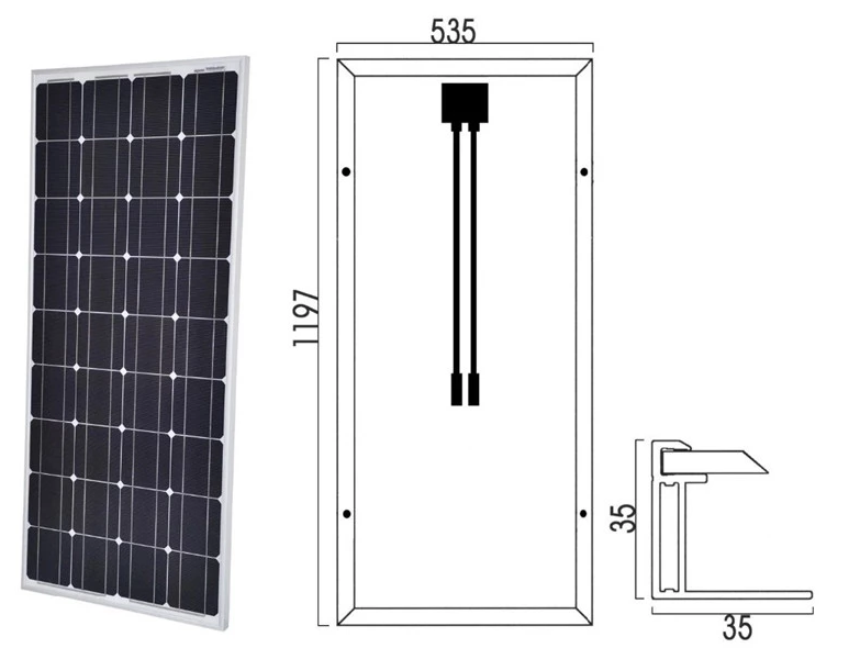 18V 24V 36V 48V Aluminum Glass Solar Panel 100w Rigid Solar Panel High Performance