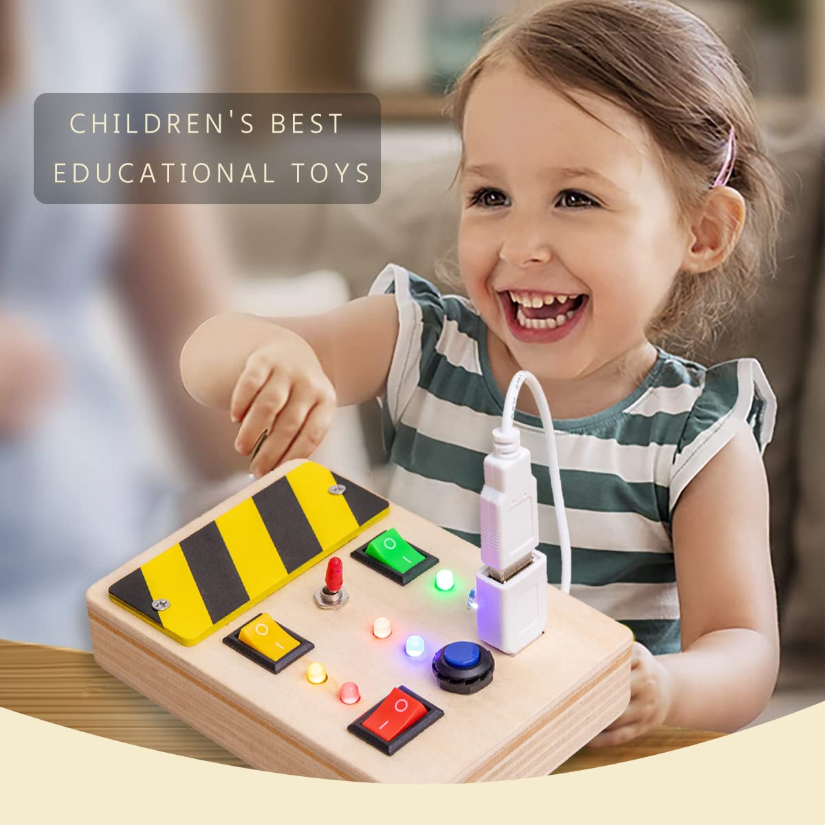 Engaging LED Light Busy Board Ideal for Babies 0-24 Months to Improve Fine Motor Skills