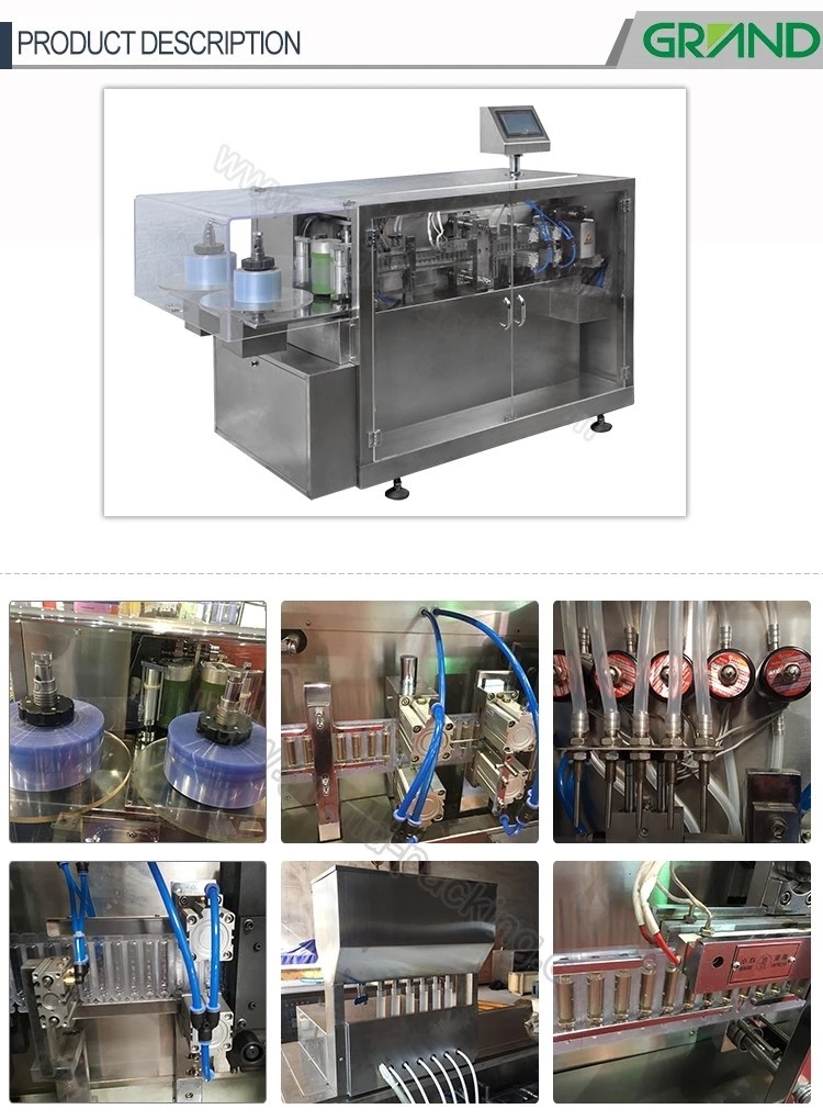 PVC/PE material small dose bottle liquid plastic ampoule filling sealing machine