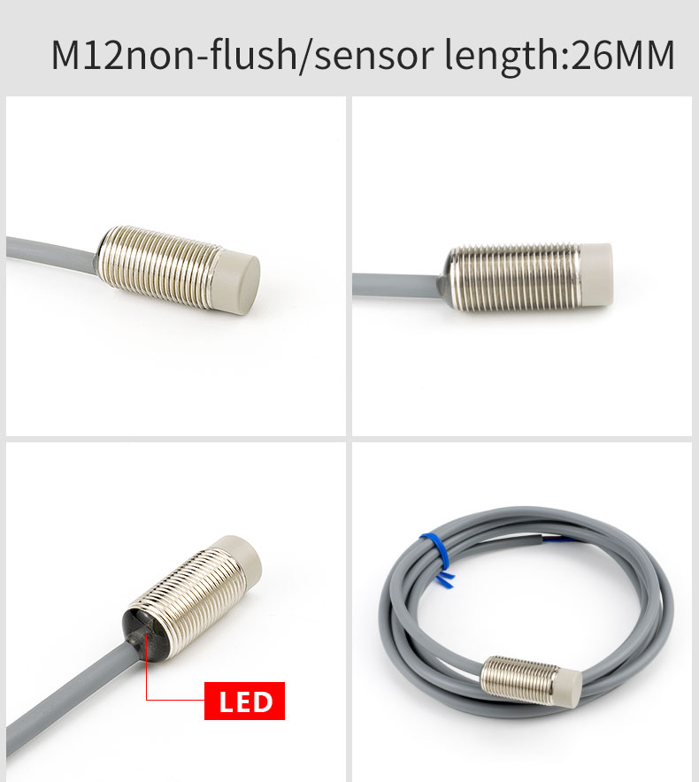 12V / 24V DC M12 Inductive Proximity Sensor IP67 High Precision Long Life