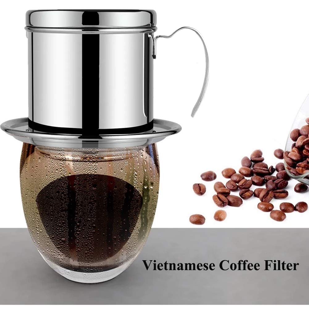 Stainless Steel Coffee Drip Brewer Reusable Phin Infuser Strainer Pot