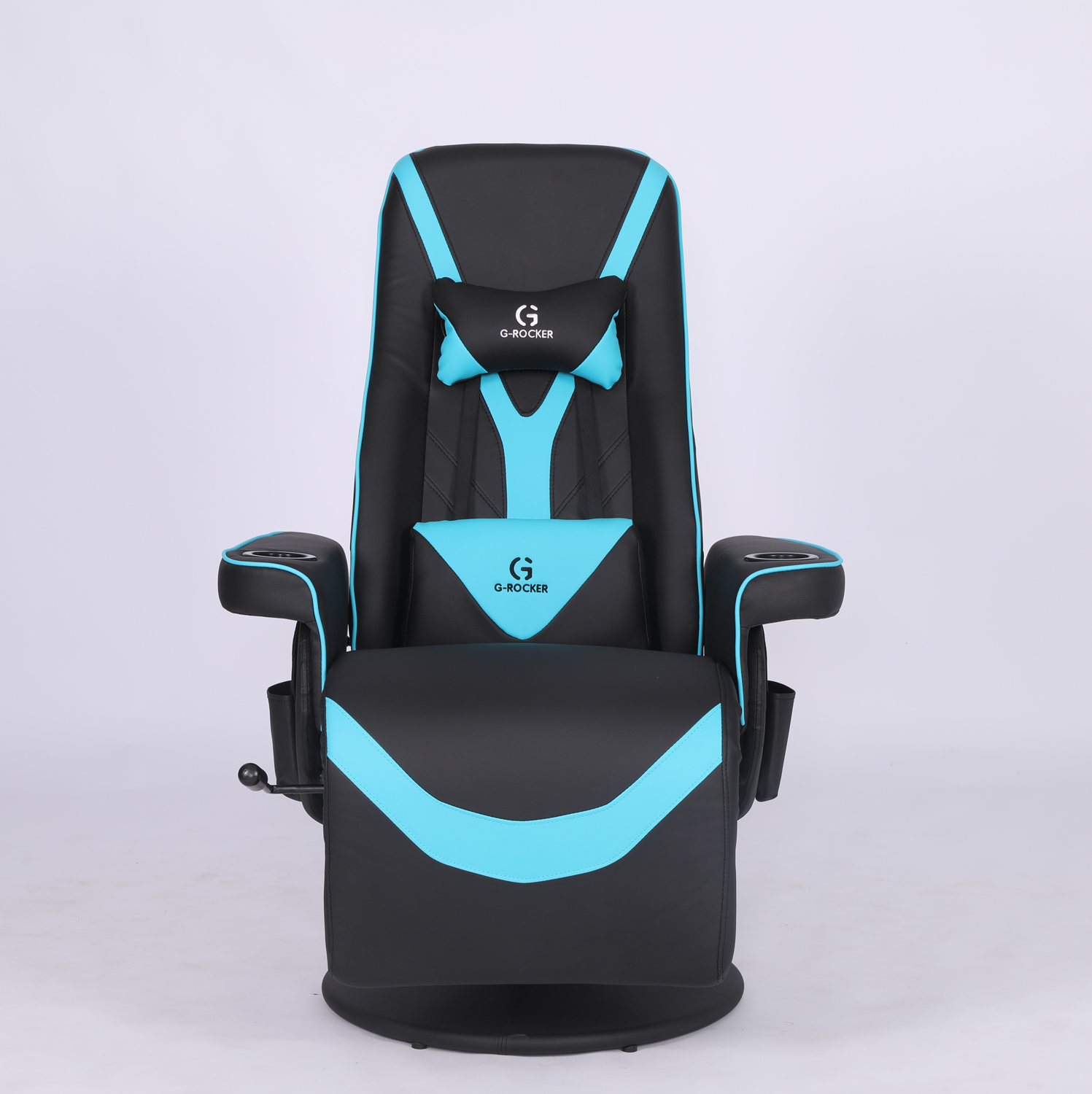 ANJI Directly Ergonomic PU Leather Reclining Gaming Sofa with Cup Holder and Footrest