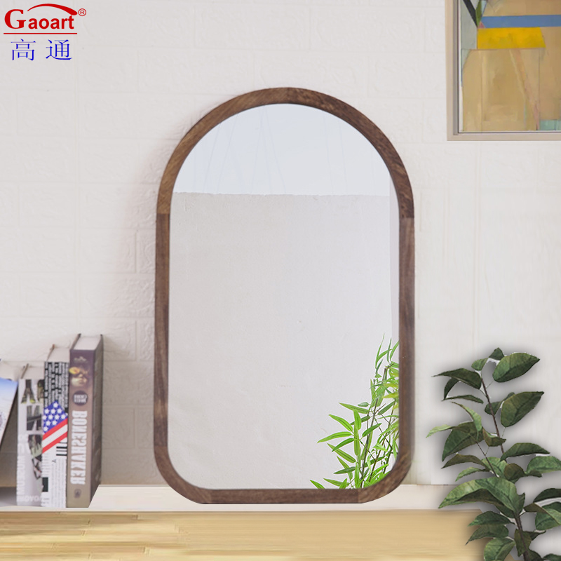 Modern Arch Full Length Antique Sticker With Wood Frame Mirror for Bathroom Decor