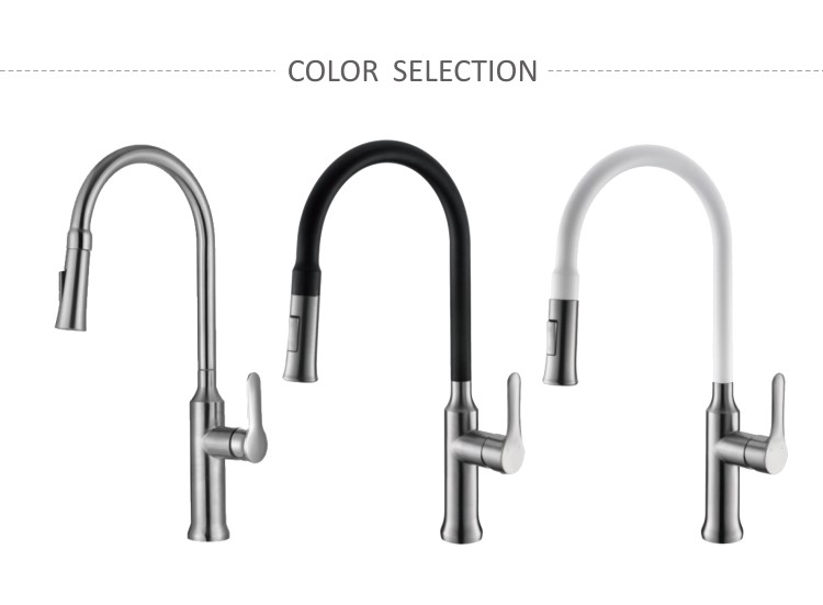 Pull Out Stainless Steel Kitchen Faucet Deck Mounted Single Handle Brushed Mixd