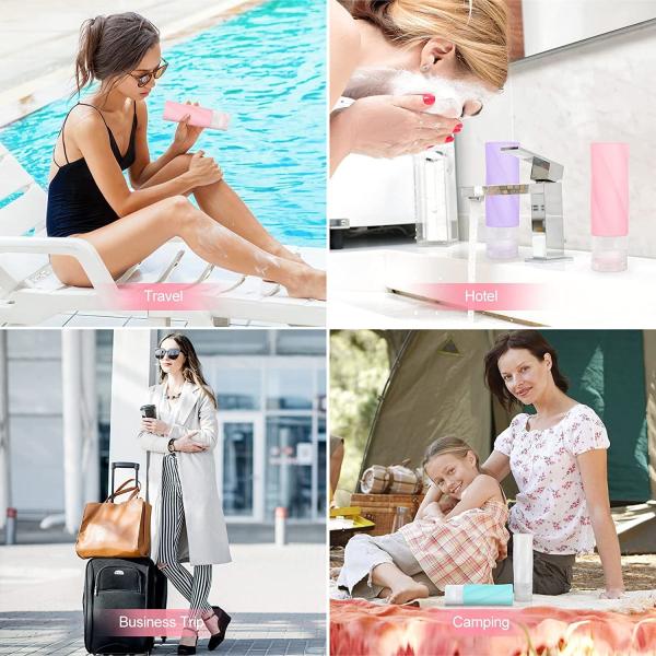 Braid Shape Silicone Travel Toiletries Bottles Kit Reusable 90ml