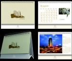 Desk calendar, calendar, advertisement.