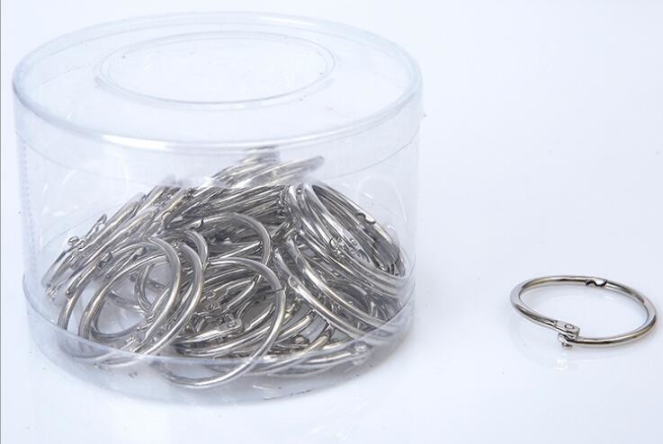 Pvc Tube Package Metal nickel 38mm(1-1/2")loose leaf ring book binding ring hinged snap ring