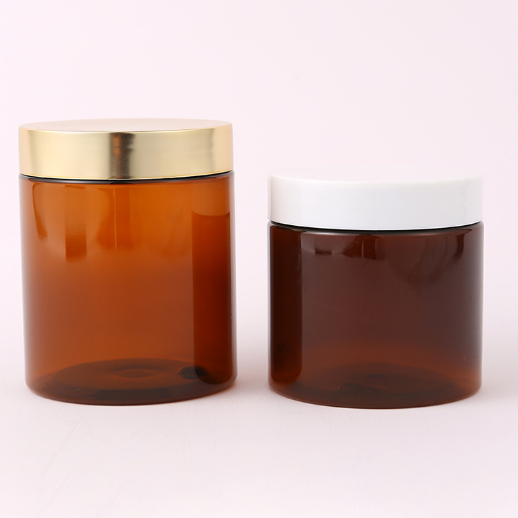 OEM ODM Clear Double Wall Plastic Jars with Lids 4 oz Black Lids Clear Pet 8 oz Plastic Cosmetic Jars Cream Set 150g 200g 300g