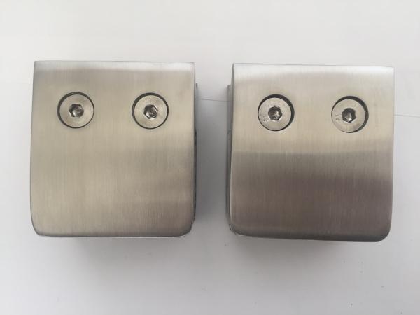 6mm - 12.76mm Thickness Square Glass Clamps Satin Treatment Stainless Steel