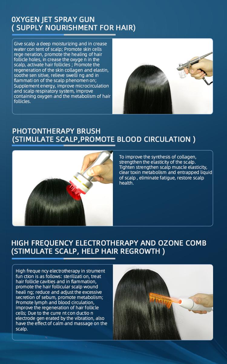 Q Switch 6pcs Pads LED PDT Machine Professional Hair Regrowth Machine