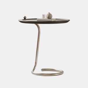 China Shiny Silver Wood Top End Table With Metal Legs For Hotel Villa wholesale