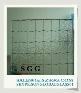 China wired patterned glass 6mm, 6.5mm, 7mm wholesale