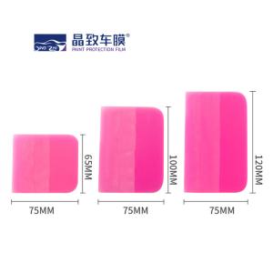 China Pink Rubber Car Wrap Tool Squeegee TPU Material Flexible Soft wholesale