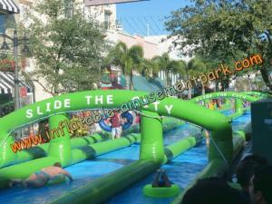 China 300m PVC Tarpaulin Giant Inflatable Water Slide Little Tikes Outdoor wholesale