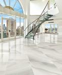 Sitting Room Marble Look Porcelain Tile Beige Color Wear - Resistant