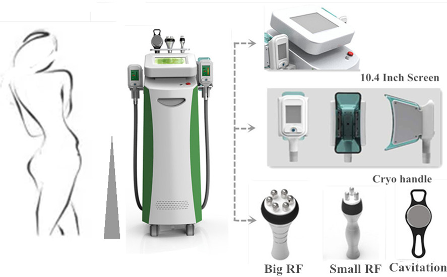 2 cryo handle cavitation RF cryo fat freeze slimming machine cryolipolysis body slimming machine
