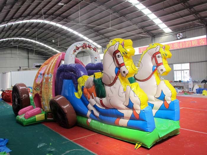 Beautiful Commercial Inflatable Water Slides , Carriage Style Blow Up Water Slide