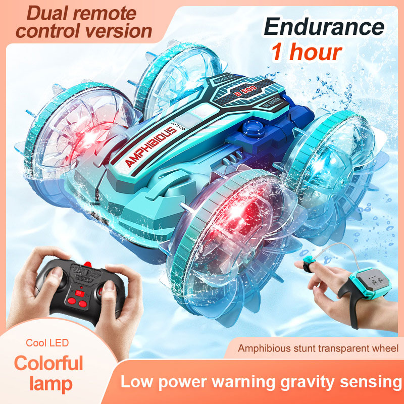14 Years up Colorful Lighting Double-sided Stunt Remote Control Car with Dual Control