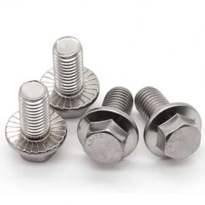 China DIN6921 Stainless Steel Hardware M8x20 Hex Head Serrated Flange Bolt Full Thread wholesale