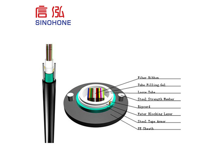 Aerial Rodent Resistant Fiber Optic Cable , Ribbon Fiber Optic Cable For Access Network