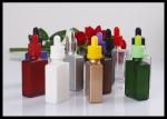 Brown Glass Dropper Bottles , Frosted Comestic Small Glass Dropper Bottles