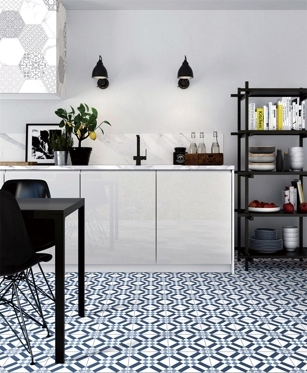 200x200mm waterproof Wall Ceramic Rustic Tiles For Balcony And Blue And White Indoor Floor Tiles For Bathroom