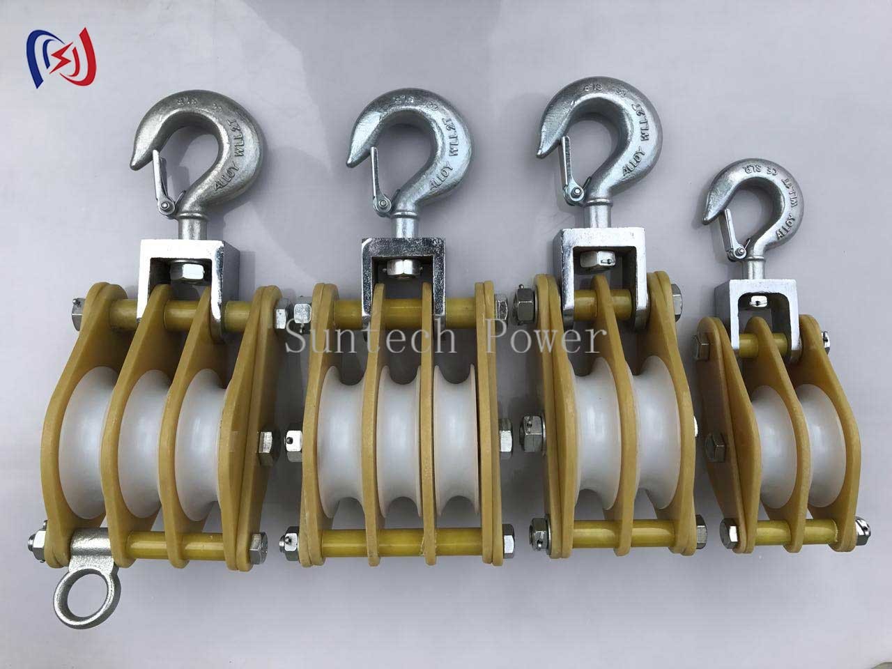 Lightweight Hoisting Tackle With Hook Aluminum Alloy And MC Nylon Open Style Single Sheave Pulley Block For Heavy Lifting