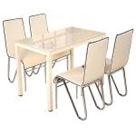 6 Seater Glass Top Dining Room Table For Home / Hotel / Restaurant