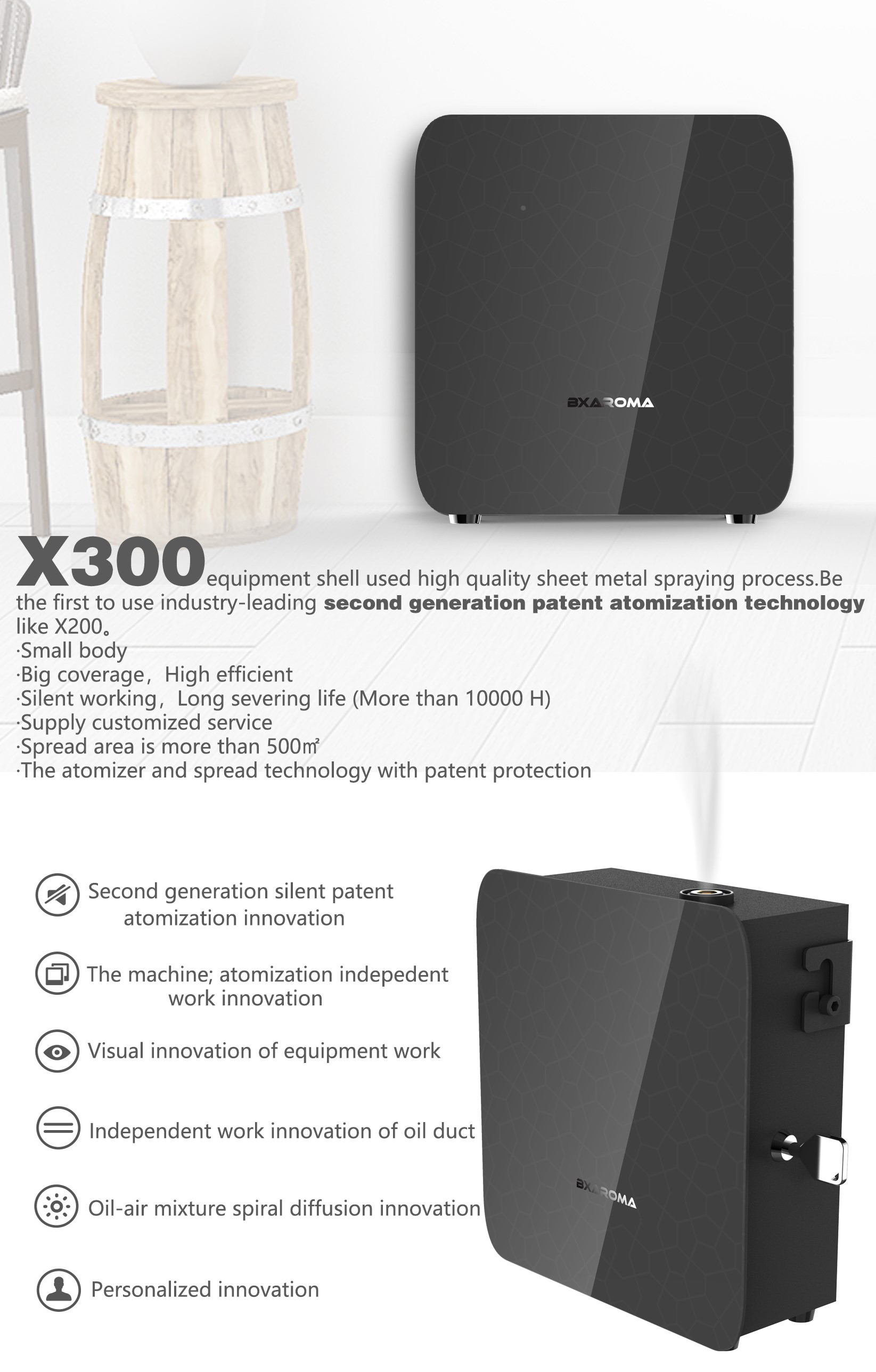 Commercial Electric Aroma Diffusers 10W Bluetooth Wireless Scent Diffuser