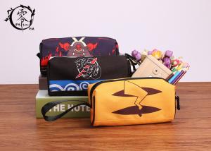 China Pokemon Pikachu Zipper Pencil Case , Waterproof Travel Makeup Canvas Pencil Holder wholesale