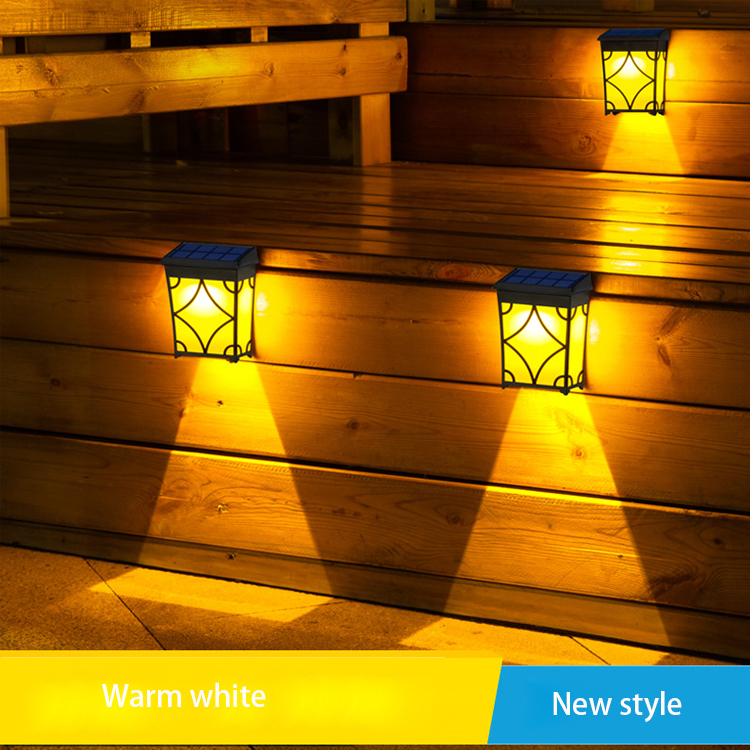 RGB Solar Fence Lights Colored Waterproof Outdoor Solar Wall Lantern for Outdoor IP65 40000 Hours