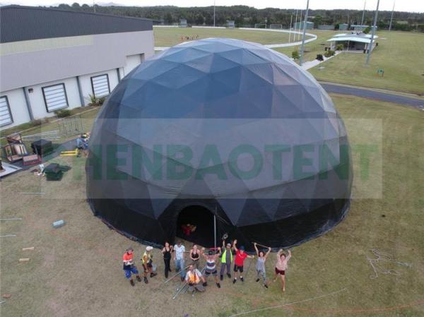 200 Square Meter Projection Black Dome Tent , Festival Dome Tent Outdoor Cinema