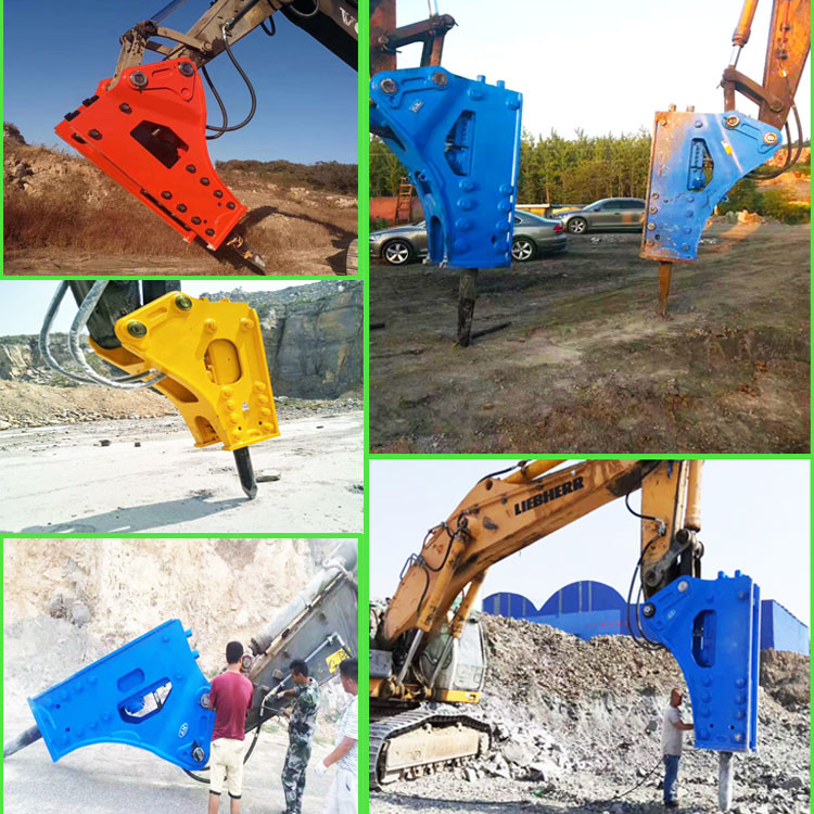Driving Oil Hydraulic Excavator Hammers Concrete Breaker 250KGS 165mm Chisel