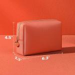 Water Resistant Vegan Leather Travel Cosmetic Bags 4.5 Inch Red