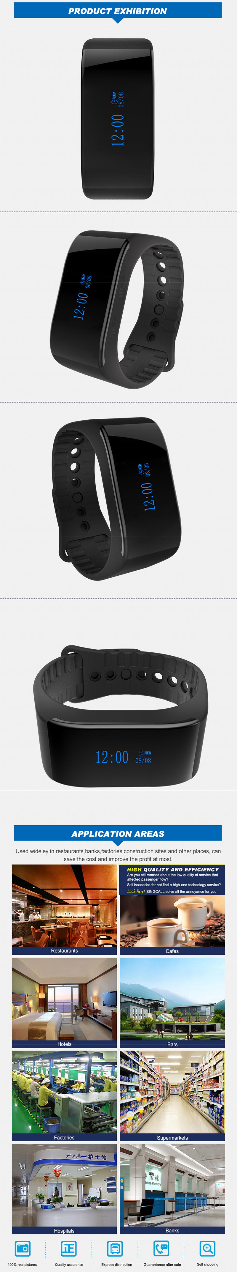 Hot sale wireless kitchen equipment with full waterproof wrist watch and a keyboard