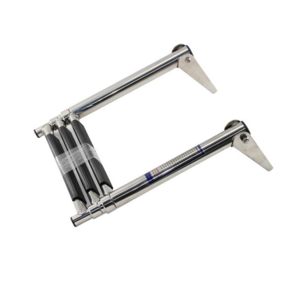 Custom 3 Step Boat Ladder Stainless Steel Under Platform Telescoping Swim Ladder