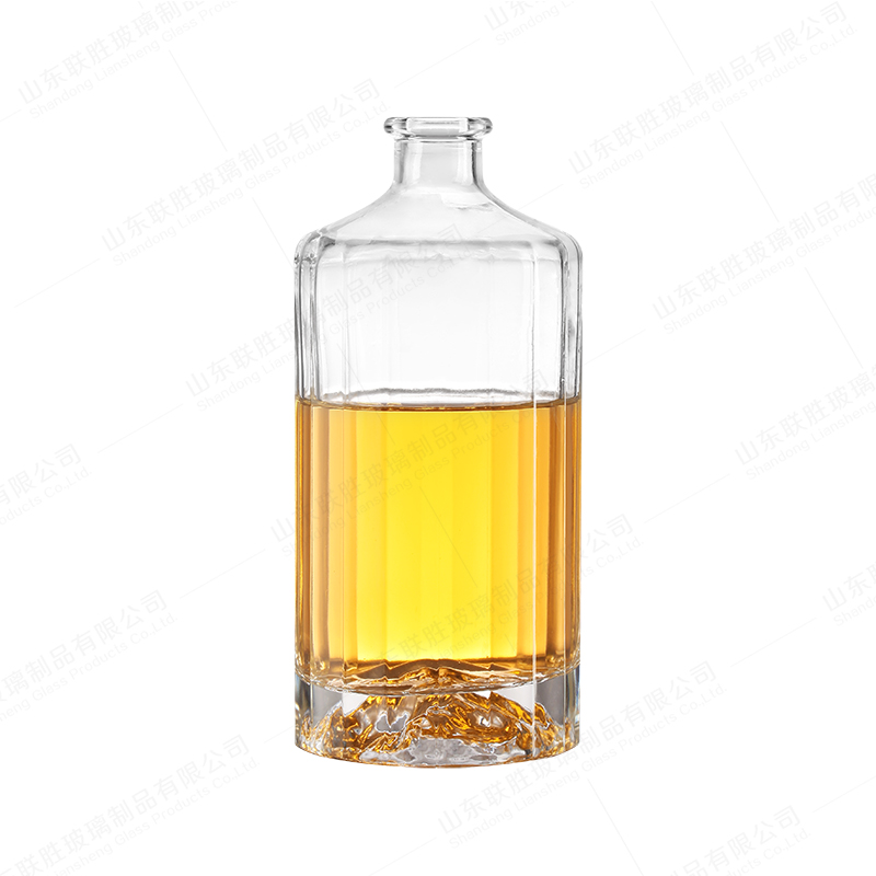 Accptable Clear Surface Handling 750ml Vodka Spirit Gin Rum Glass Liquor Bottle with Cork