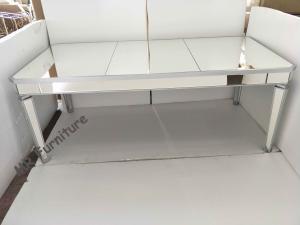 China Silver Frame Glass Mirror Dining Table , 10 People Modern Glass Dining Table wholesale