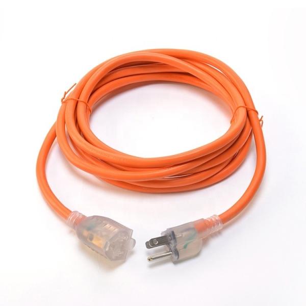 50 Feet 3X12AWG SJTW Heavy Duty Yellow 3 Prong Extension Cable 15 AMP Outdoor