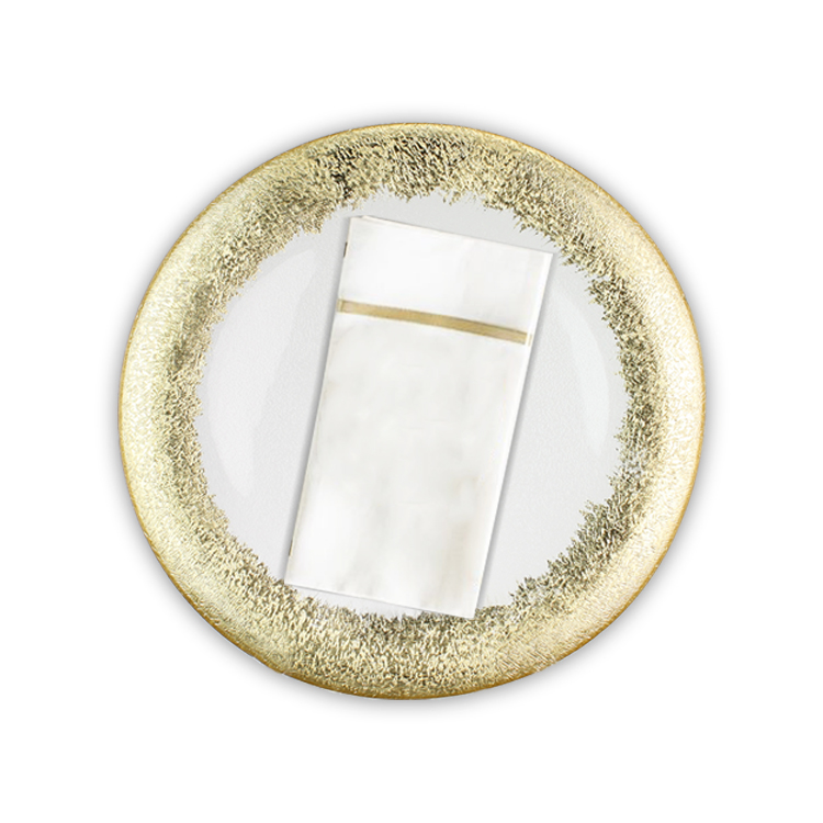 Custom made Glass Charger Bowl with Electroplating and Spraying Color