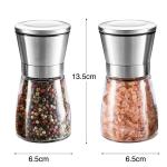Glass Salt and Pepper 132mm 235g 170ml ceramic spice mill