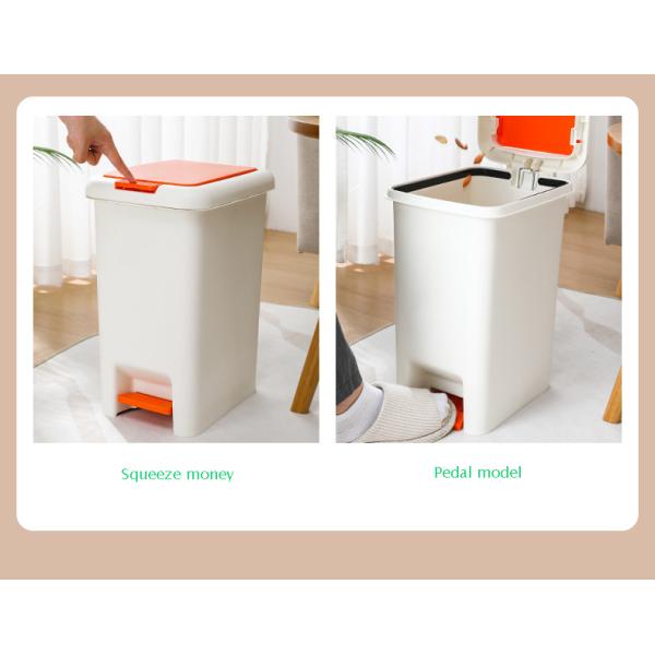 Popular 10L Swing Lid Press Pedal Plastic Trash Can Household Use Eco-Friendly PP Material Customizable Kitchen Home Recyclabl