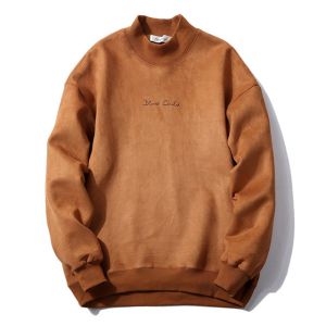 China 100% cotton Graphic Print Suede Plain Crew Neck Sweatshirt on sale