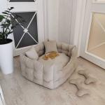 Large Brown Luxury Orthopedic Dog Sofa Beds Non Toxic Moth Proof Dog Mattress