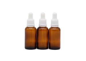China Cylinder 50ml Amber Glass 30ml Essential Oil Bottle wholesale