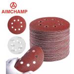 5 Inch 125mm Aluminum Oxide Sanding Disc Red 8holes Rust Removal Metalworking