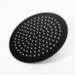 Ultra Thin Round Rainfall SS Shower Head Matte Black Polished