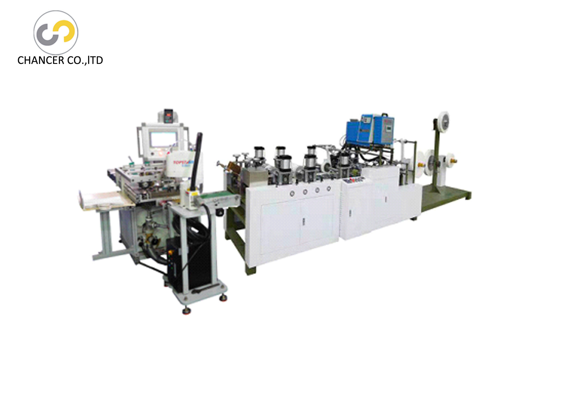 Automatic square bottom flat rope paper handle pasting machine