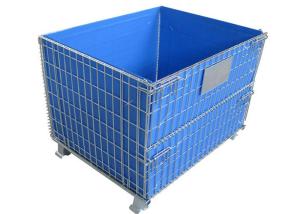 China Q235 Steel Mesh Collapsible Pallet Cage Containers For Warehouse wholesale